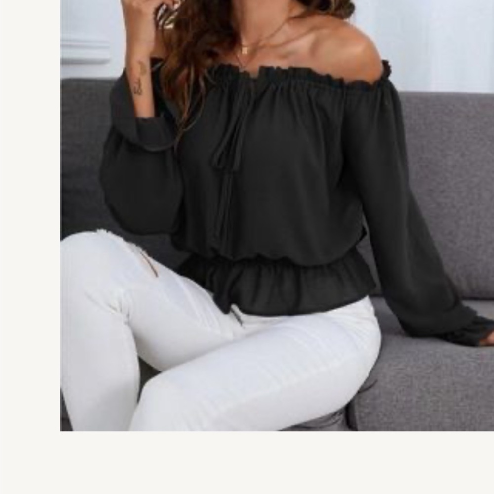 Elegant Black Off-Shoulder Women's Top